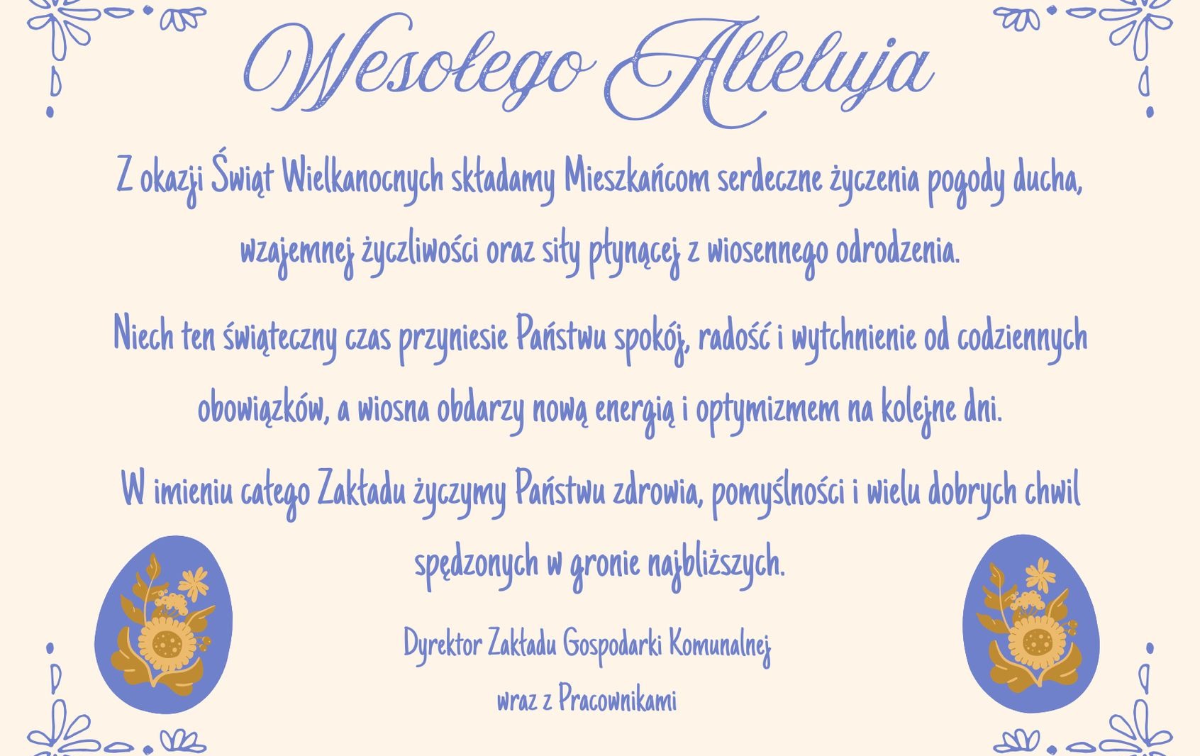 Zdjęcie do Życzenia z okazji Świąt Wielkanocnych